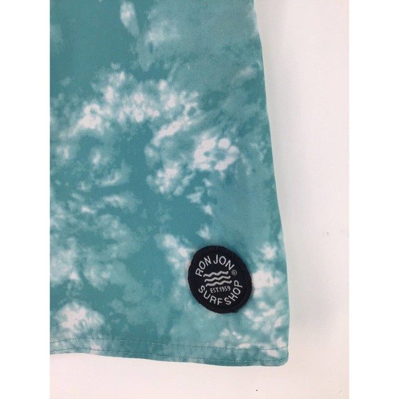 Ron Jon Surf Shop Mens Board Shorts Size 33 Swim Suit Skim Skate Trunks Green - Picture 2 of 14